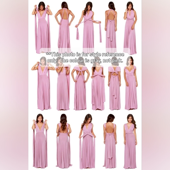 Lulus Dark Gray Convertible Infinity Formal Dress - Picture 3 of 8